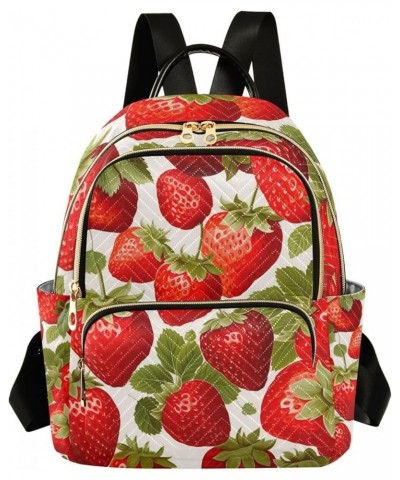 Many Beautiful Roses on a Black Ladies Backpack, Festival Backpack, Soft Backpack for Women, M Red Strawberries-2 Medium $18....