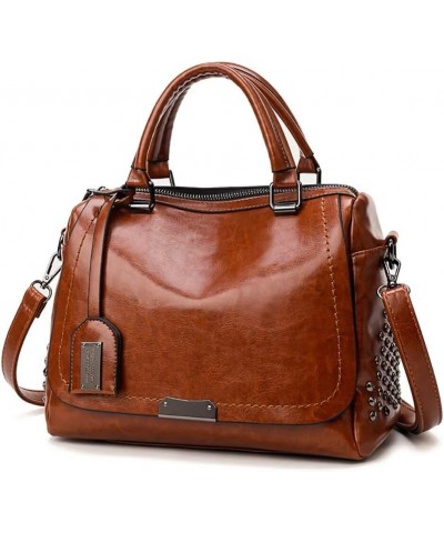 Women's Leather Handbag Hobo Purse Vintage Top Handle Satchel Handbag Messenger Tote Bag Travel Shoulder Bag Work Bag Brown $...