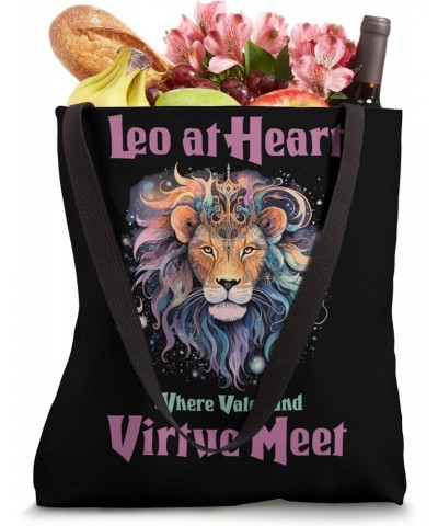 Leo at Heart Where Valor and Virtue Meet Tote Bag $12.50 Totes