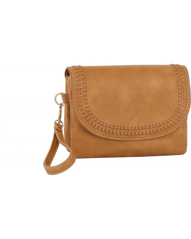 Stay Trendy with Detachable Strap Crossbody Wristlet in PU Leather for Women Tan(0056) $15.64 Wristlets