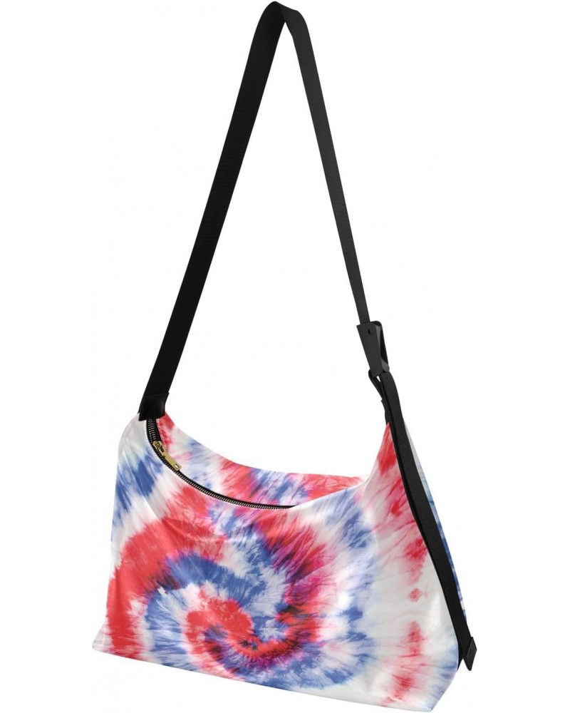 Women Boho Bag Tie Dye American Shoulder Bag PU Leather Pouch Crossbody Bag Large Tote Handbag For Quick Getaway Weekend Holi...