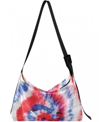 Women Boho Bag Tie Dye American Shoulder Bag PU Leather Pouch Crossbody Bag Large Tote Handbag For Quick Getaway Weekend Holi...