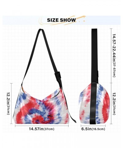 Women Boho Bag Tie Dye American Shoulder Bag PU Leather Pouch Crossbody Bag Large Tote Handbag For Quick Getaway Weekend Holi...