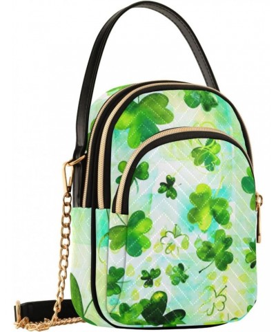 St. Patrick's Day Cell Phone Purse Clover Watercolor Retro Crossbody Handbag Durable Shoulder Bag Sturdy Travel Pouch Compact...