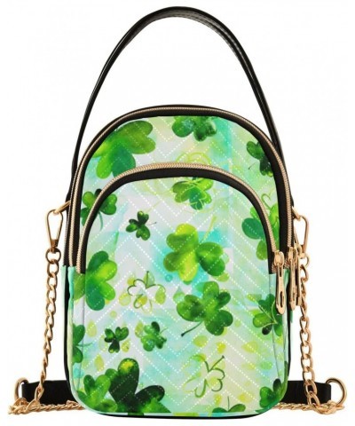 St. Patrick's Day Cell Phone Purse Clover Watercolor Retro Crossbody Handbag Durable Shoulder Bag Sturdy Travel Pouch Compact...