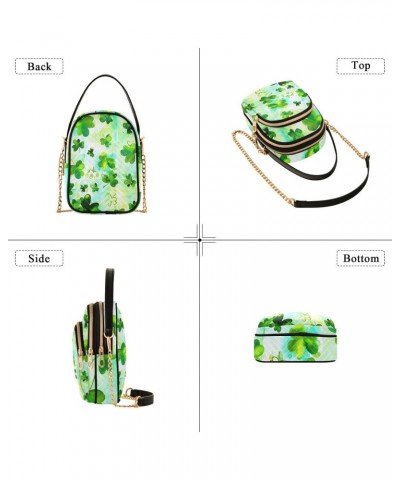 St. Patrick's Day Cell Phone Purse Clover Watercolor Retro Crossbody Handbag Durable Shoulder Bag Sturdy Travel Pouch Compact...