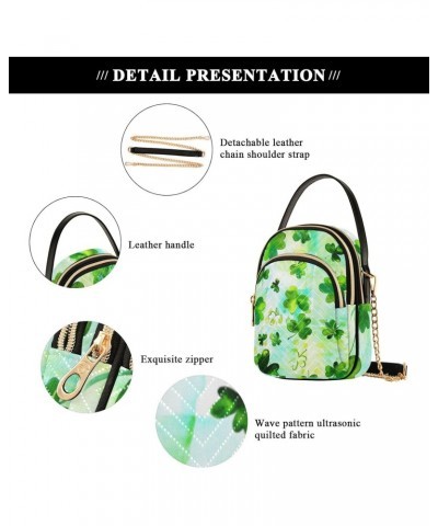 St. Patrick's Day Cell Phone Purse Clover Watercolor Retro Crossbody Handbag Durable Shoulder Bag Sturdy Travel Pouch Compact...