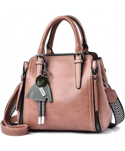 Tote Top-handle Handbags Tote for Women PU Leather Purse Satchel Small Pendant Crossbody Shoulder Bag Pink $23.99 Handbags