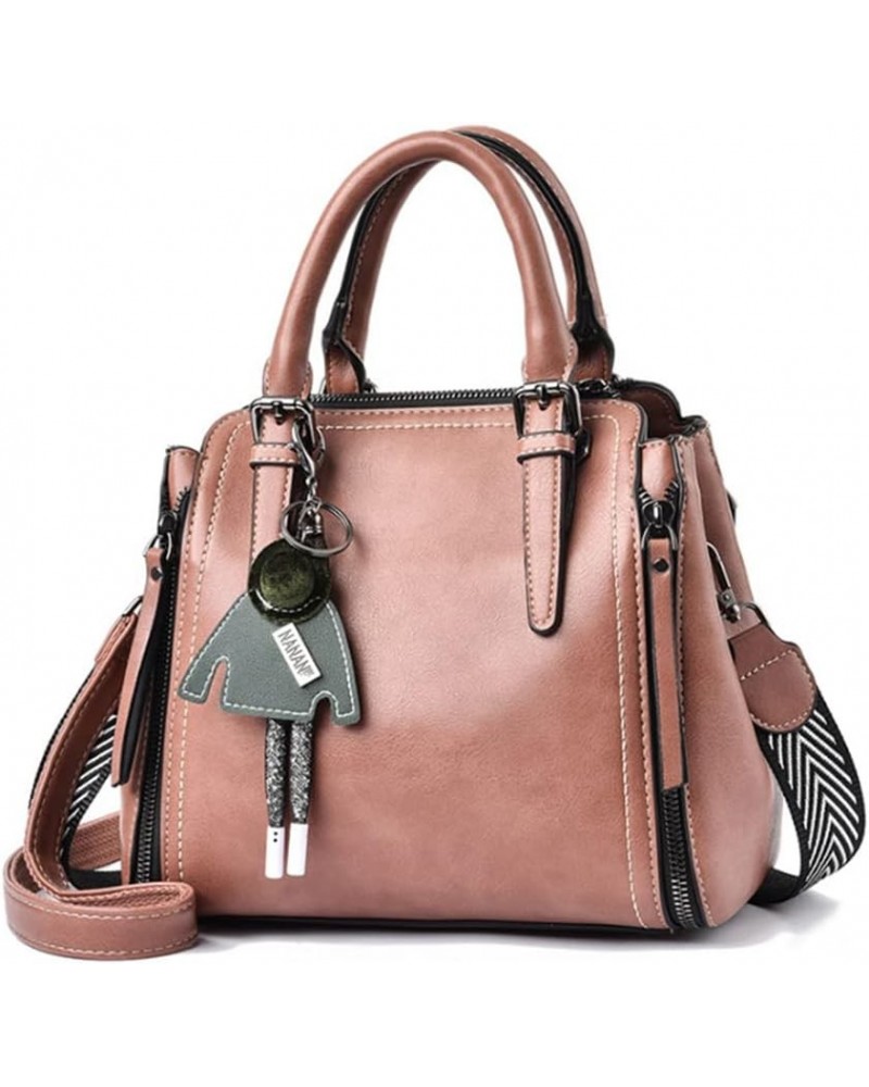 Tote Top-handle Handbags Tote for Women PU Leather Purse Satchel Small Pendant Crossbody Shoulder Bag Pink $23.99 Handbags