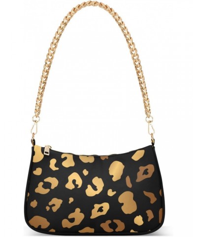 Bronze Leopard Print Cheetah Pattern Shoulder Bag Purse for Women Tote Handbag with Zipper Closure $17.66 Totes