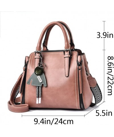 Tote Top-handle Handbags Tote for Women PU Leather Purse Satchel Small Pendant Crossbody Shoulder Bag Pink $23.99 Handbags