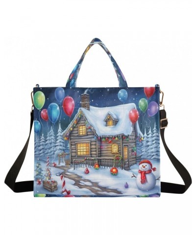 Christmas Snowman Landscape Crossbody Bag Women Corduroy Tote Bags Casual Shoulder Handbag Hobo Messenger Bag, S $12.45 Totes