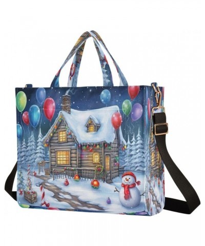 Christmas Snowman Landscape Crossbody Bag Women Corduroy Tote Bags Casual Shoulder Handbag Hobo Messenger Bag, S $12.45 Totes