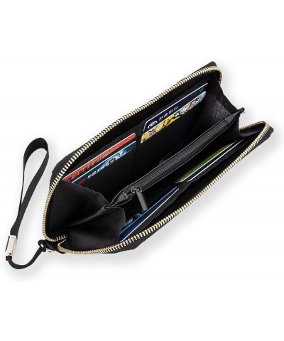 Long Clutch Wallet, Long Handbag with Wristlet Strap, PU Leather Zip Purse Multi 13 $16.65 Wristlets