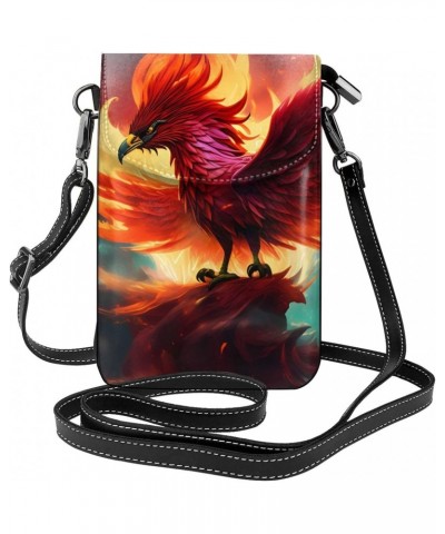 A Cartoon Phoenix Stylish Crossbody Bag,Synthetic Leather,Water-Resistant,Stain-Resistant,Soft Lining,7.6-Inch High,Protect Y...