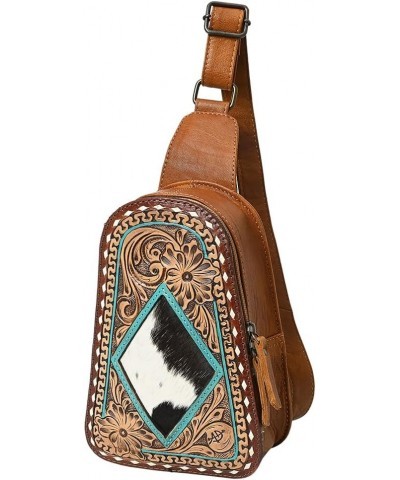 American Darling Sling Hand Tooled Genuine Leather Women Bag Western Handbag Purse Adbg1481e $44.77 Handbags