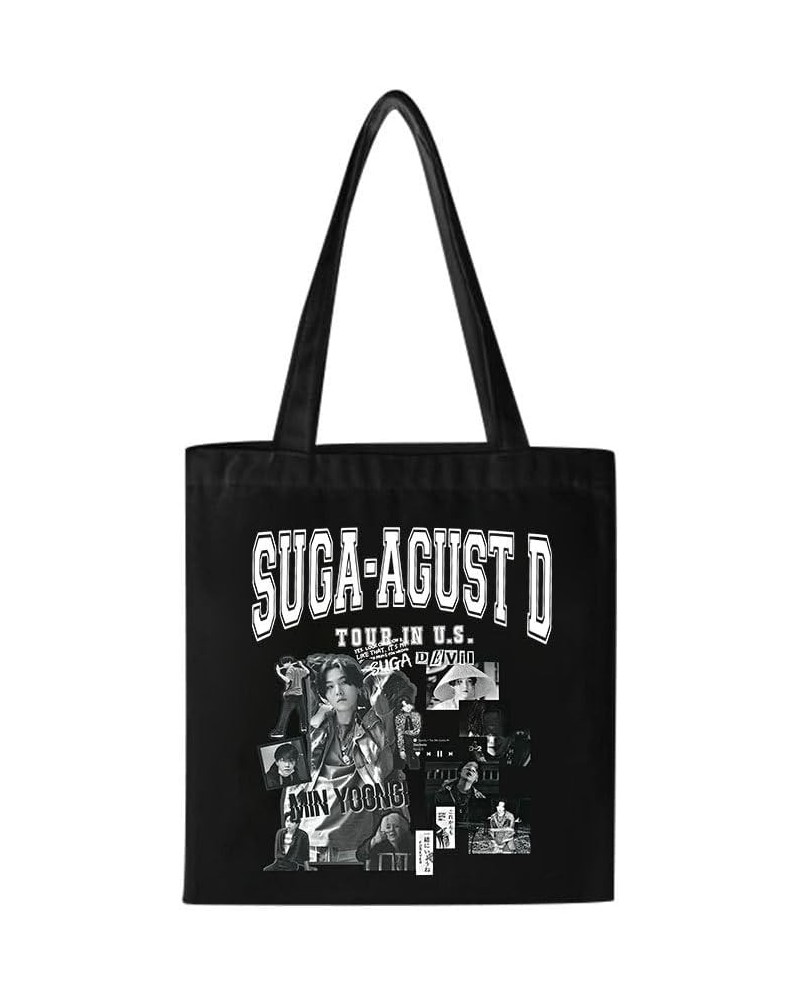 KPOP Bangtan Boys SUGA Solo Album D-Day Letter Poster Printing Canvas Bag August D Fashion Zipper Tote Bag Shoulder Bag Suga ...