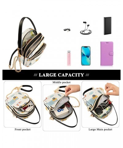 Cartoon Various Transportation Women's Crossbody Handbags with Zipper, Casual Leather Cell Phone Purse Crossbody Bags for Lad...