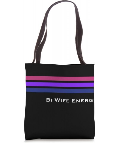 Bi Wife Energy Stripe Line Bisexual Design Tote Bag $11.54 Totes