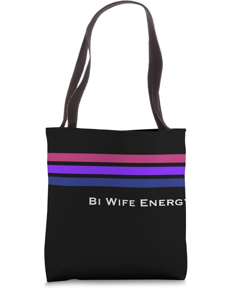 Bi Wife Energy Stripe Line Bisexual Design Tote Bag $11.54 Totes