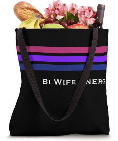 Bi Wife Energy Stripe Line Bisexual Design Tote Bag $11.54 Totes