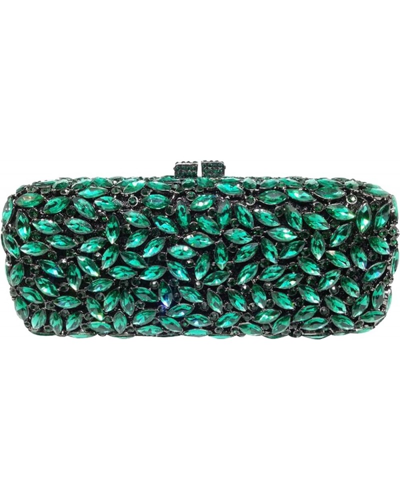 Elegant Women's Evening Bags Shiny Rhinestone Clutch Wedding Shoulder Purses for Party Club Green $55.47 Evening Bags