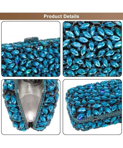 Elegant Women's Evening Bags Shiny Rhinestone Clutch Wedding Shoulder Purses for Party Club Green $55.47 Evening Bags