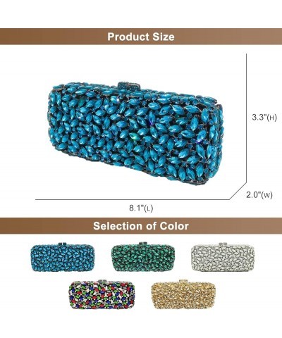 Elegant Women's Evening Bags Shiny Rhinestone Clutch Wedding Shoulder Purses for Party Club Green $55.47 Evening Bags