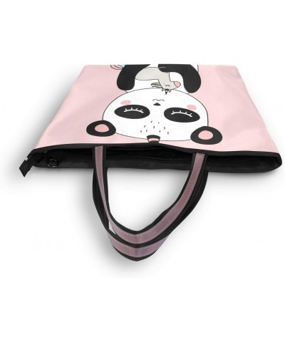 Women Top Handle Tote Bag Smiling Panda Unicorn Shoulder Bag Handbag $11.34 Shoulder Bags