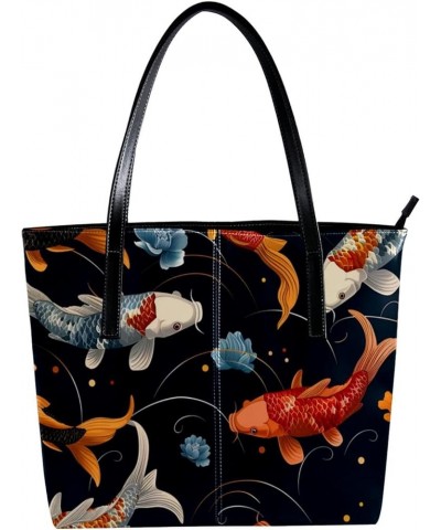 Tote Bag, Large Tote Bags for Women, Tote Bag with Zipper, Koi Carps Retro Style, Totes for Women Design 11847 $22.35 Totes