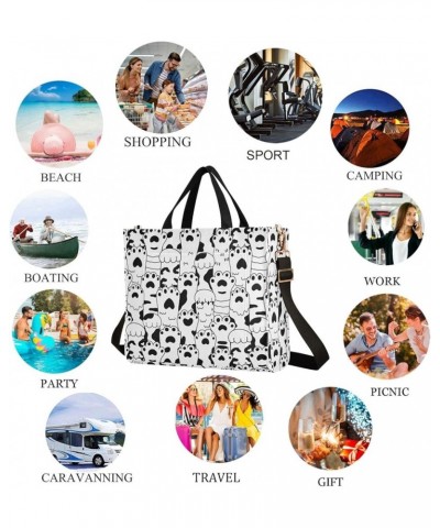 Womens Handbag Cute Cartoon Black White Paw Crossbody Satchel Shoulder Bag for Weekender Travel Beach Gym Multi05 $14.02 Satc...