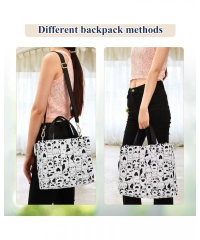 Womens Handbag Cute Cartoon Black White Paw Crossbody Satchel Shoulder Bag for Weekender Travel Beach Gym Multi05 $14.02 Satc...