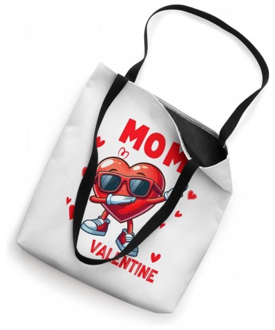 Girls Funny Joke Mom Is My Valentine Dabbing Heart Lover Tote Bag $8.80 Totes