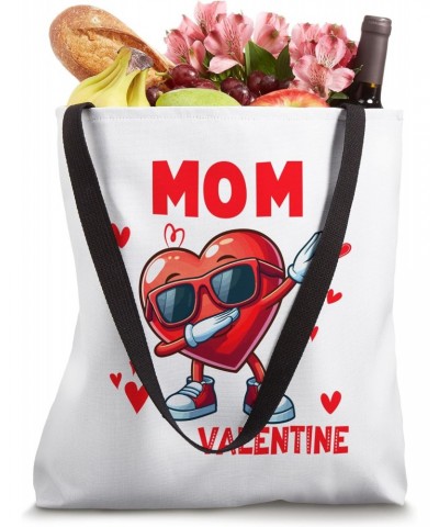 Girls Funny Joke Mom Is My Valentine Dabbing Heart Lover Tote Bag $8.80 Totes