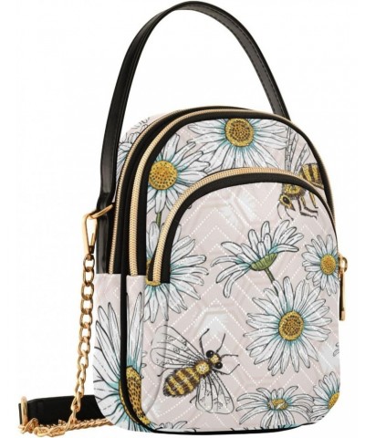 Insect Cell Phone Purse Bee Daisy Fantasy Honeycomb Crossbody Handbag Durable Shoulder Bag Sturdy Travel Pouch Compact Chic B...