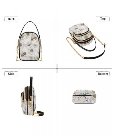 Insect Cell Phone Purse Bee Daisy Fantasy Honeycomb Crossbody Handbag Durable Shoulder Bag Sturdy Travel Pouch Compact Chic B...