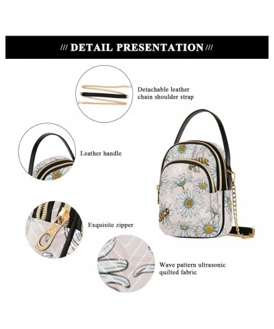 Insect Cell Phone Purse Bee Daisy Fantasy Honeycomb Crossbody Handbag Durable Shoulder Bag Sturdy Travel Pouch Compact Chic B...