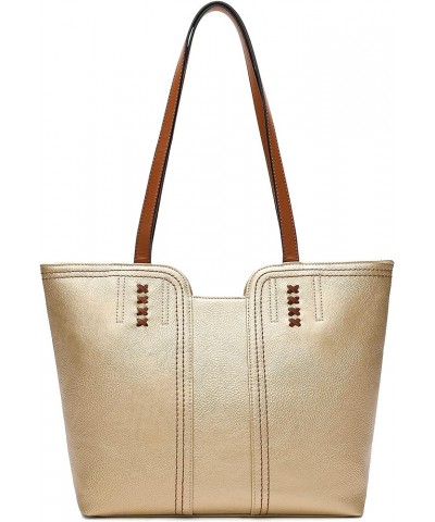 Tote Bag for Women Top Handle Satchel Purse Oversized Shoulder Handbag Hobo Bags Light Gold $15.40 Hobo Bags