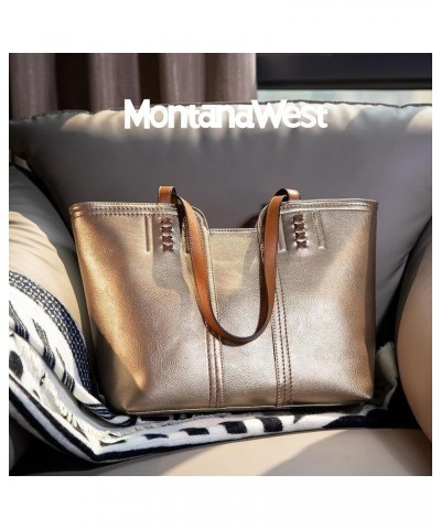 Tote Bag for Women Top Handle Satchel Purse Oversized Shoulder Handbag Hobo Bags Light Gold $15.40 Hobo Bags