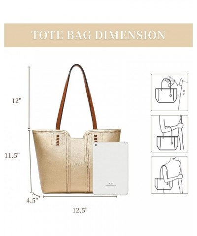 Tote Bag for Women Top Handle Satchel Purse Oversized Shoulder Handbag Hobo Bags Light Gold $15.40 Hobo Bags