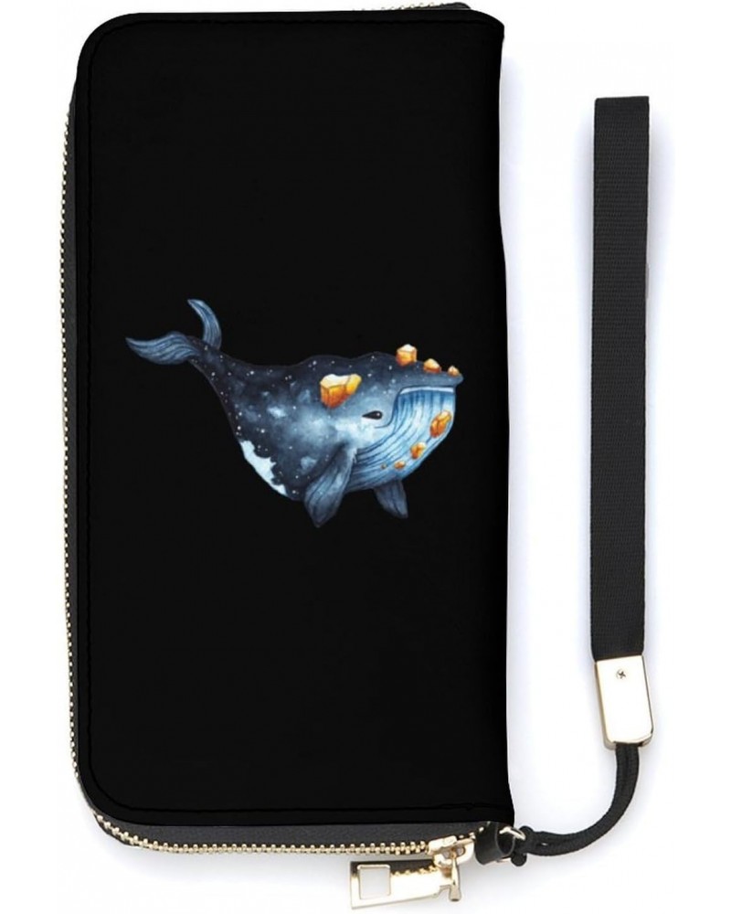 Whale Rock Novelty Wallet with Wrist Strap Long Cellphone Purse Large Capacity Handbag Wristlet Clutch Wallets $17.20 Wristlets