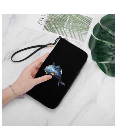 Whale Rock Novelty Wallet with Wrist Strap Long Cellphone Purse Large Capacity Handbag Wristlet Clutch Wallets $17.20 Wristlets