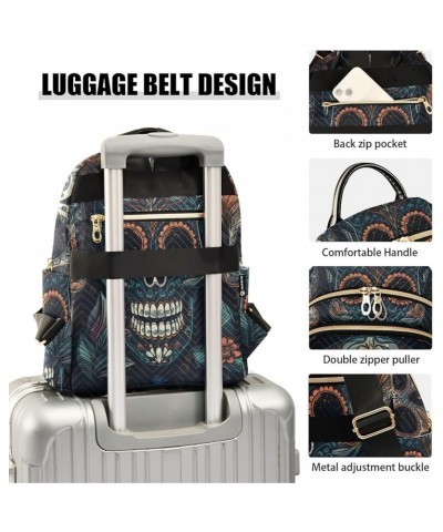 Women's Small Fashion Backpack Three Mexican Skulls Print Ladies Travel Daypack Aesthetic Shoulder Bag 11.4×6.1×14.1 IN $17.5...