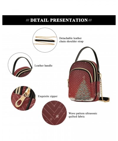 Christmas Tree Red Back Crossbody Sling Bags for Women, Compact Fashion Handbag with Chain Strap Top handle for Evening Party...