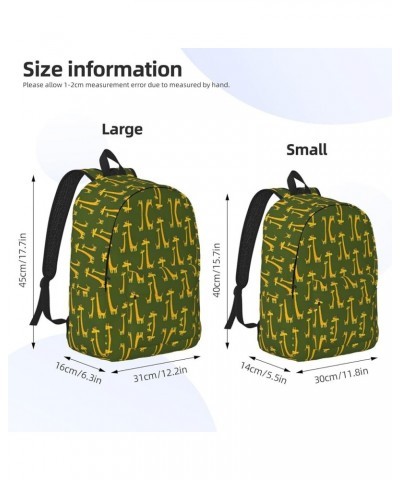 Cartoon Giraffe Print Casual Double Shoulder Daypack,Anti-Theft Travel Canvas Backpack For Men And Women Black Small $18.20 B...