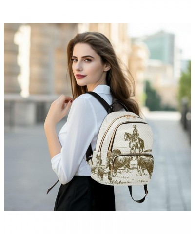 Cattle Cow Western Cowboy Backpack for Women Shoulder Bag Lightweight Small Backpack Casual Daypack for Travel Small(11.41'' ...