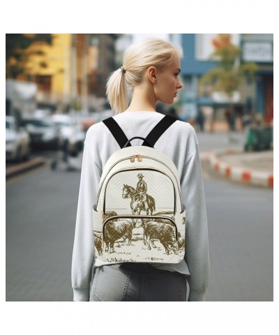 Cattle Cow Western Cowboy Backpack for Women Shoulder Bag Lightweight Small Backpack Casual Daypack for Travel Small(11.41'' ...