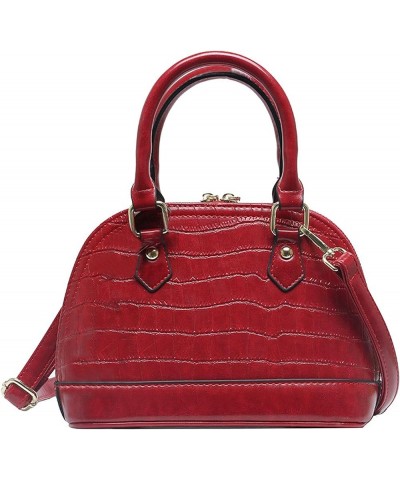 Patent Leather Top Handle Tote Bag Mini Zip Around Dome Shoulder Bag Shell Shape Cross Body Handbag Purse Satchel A-red $18.5...