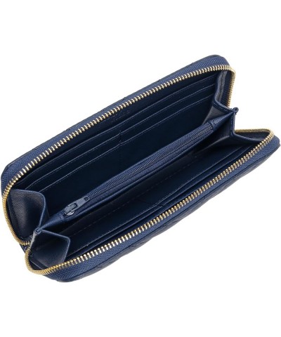 Women's Zip-Around Wallet & Phone Clutch with RFID Blocking, PU Vegan Leather (Lilac) Dark Blue $12.95 Clutches