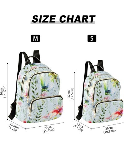 Summer Flowers Watercolor Women Backpack Purse Shoulder Bag Color Small $19.79 Backpacks